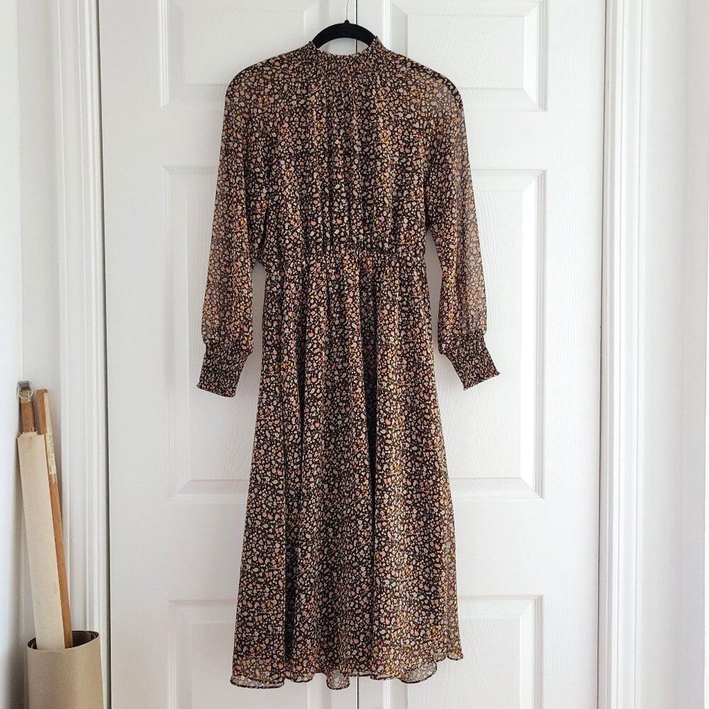 Madewell smocked-neck floral midi dress